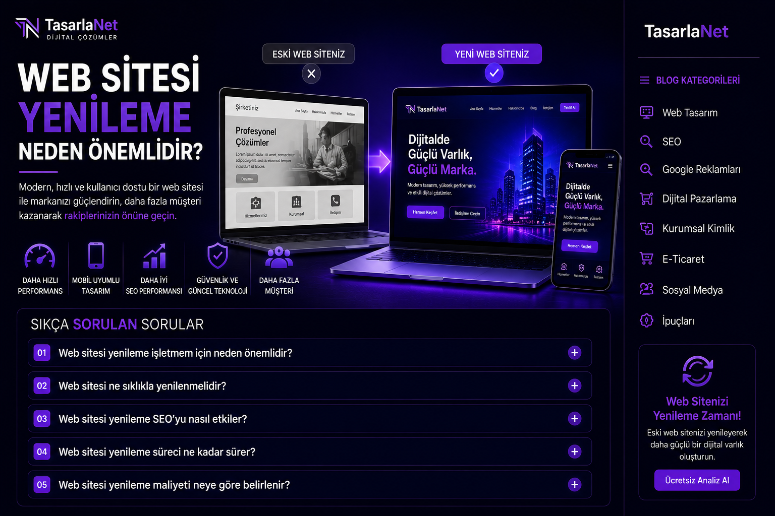 Web sitesi yenileme ve modern web tasarım hizmetleri görseli