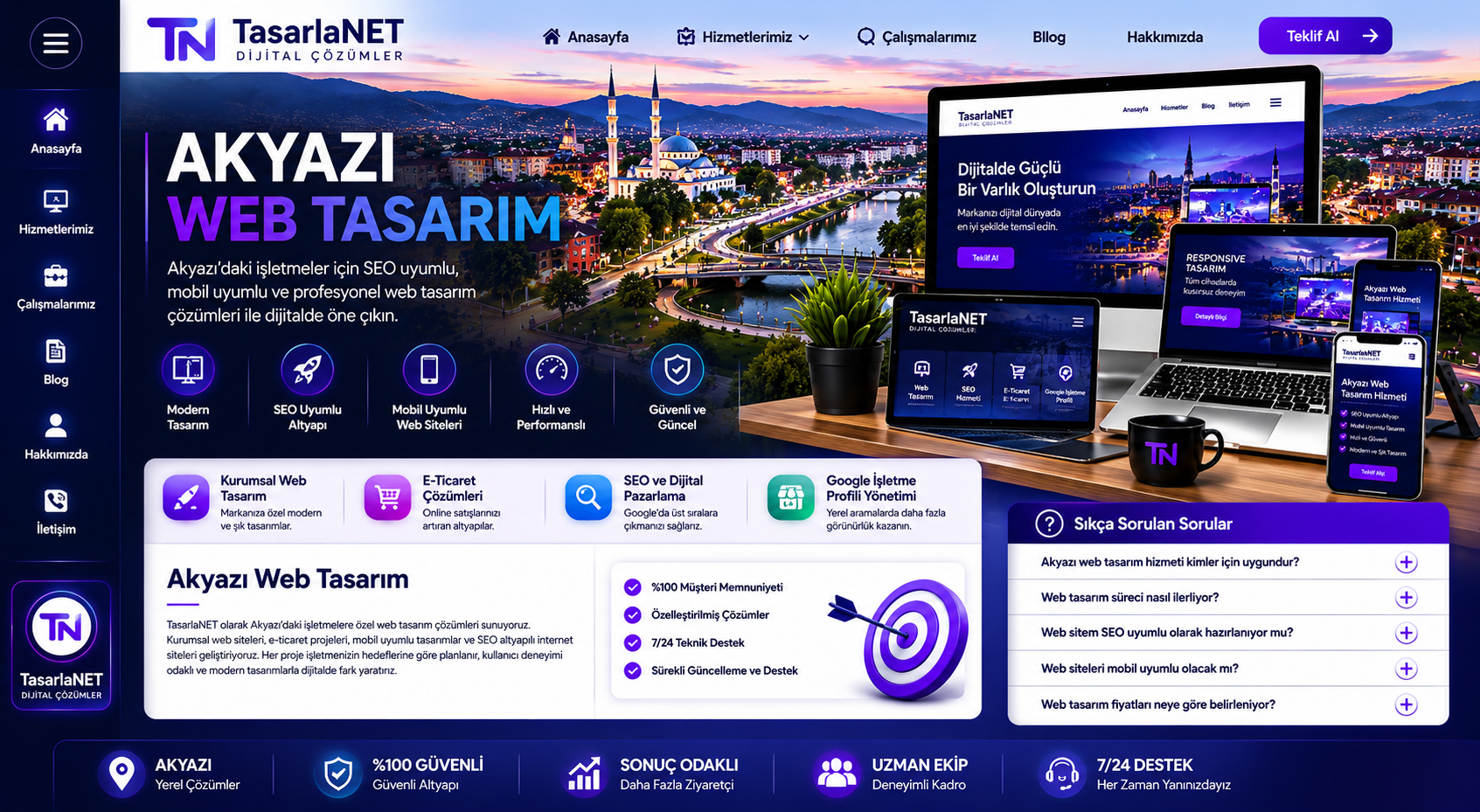 Akyazı'daki işletmeler için SEO uyumlu, mobil uyumlu ve profesyonel web tasarım çözümleri ile dijitalde öne çıkın.
