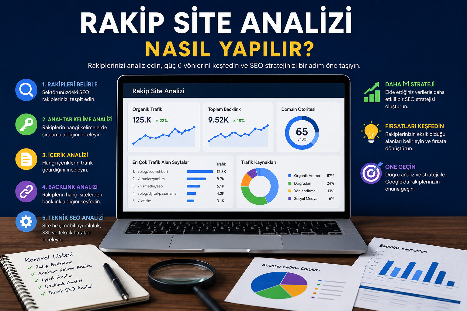 Rakip web sitelerinin SEO performansını ve trafik kaynaklarını analiz etme